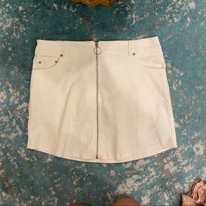 Forever 21 white corduroy zip-up skirt